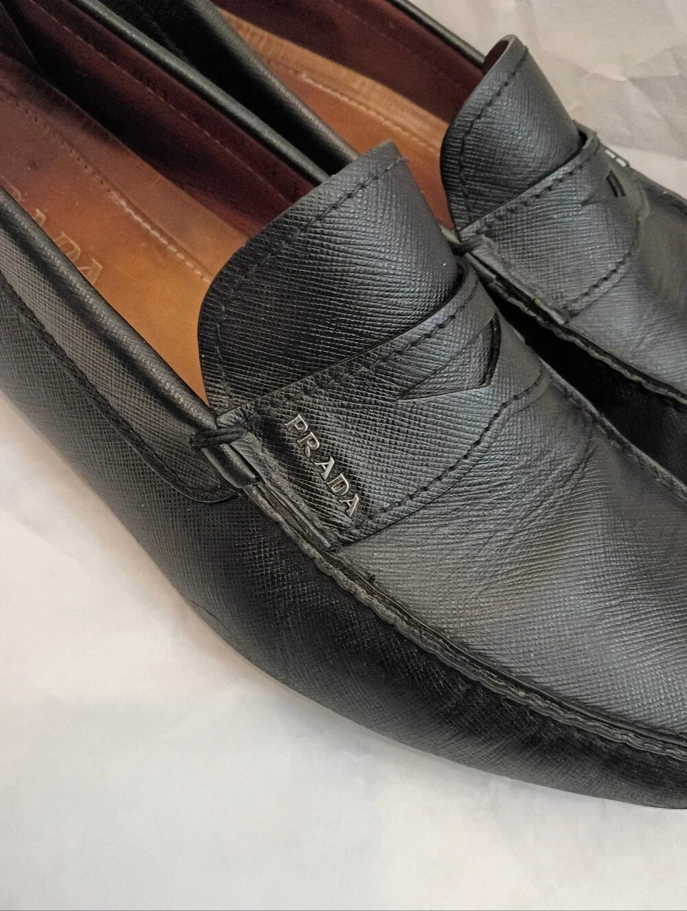 Mens Prada Black.Loafer Shoes UK.9.us 9.5